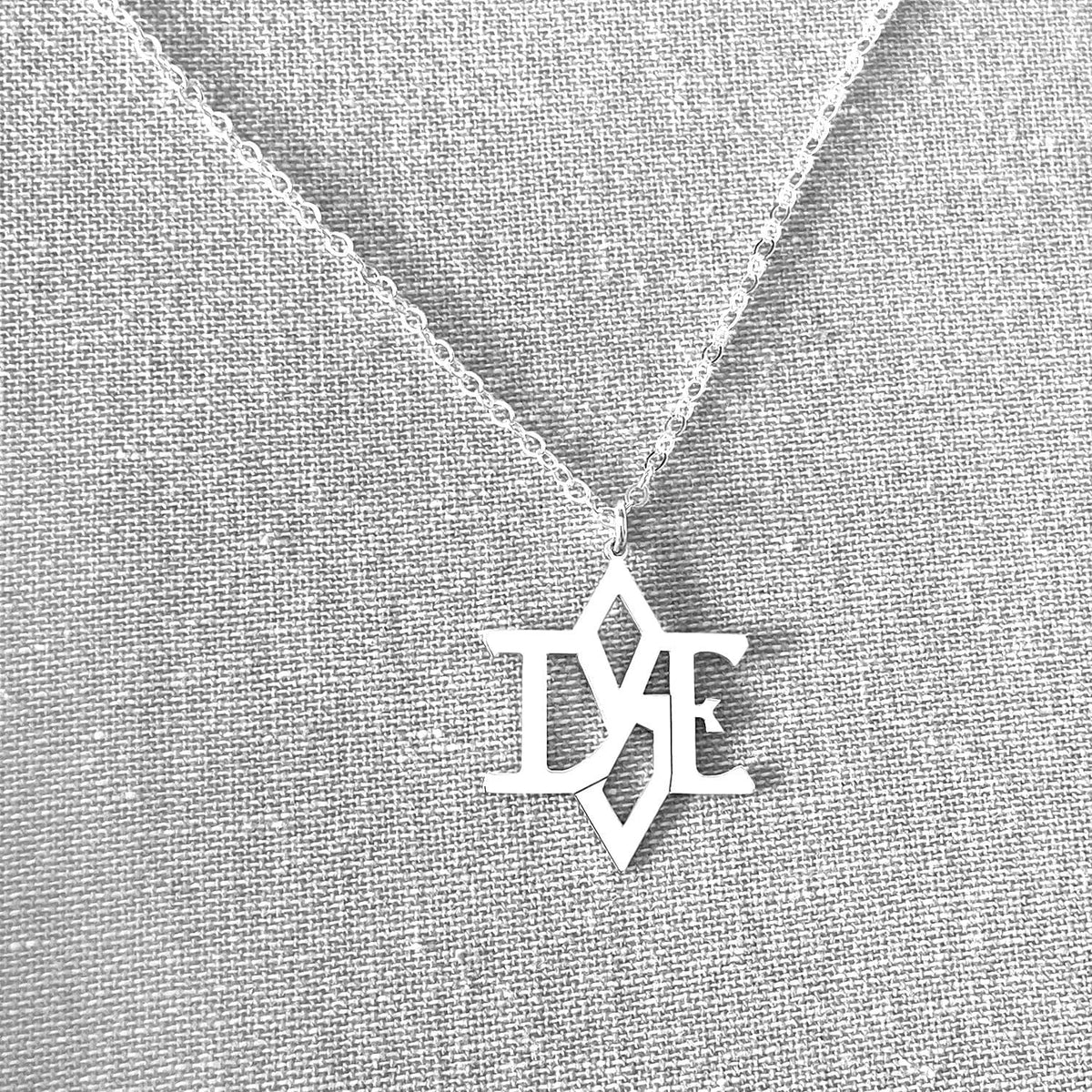 Love Star of David Necklace by Miriam Merenfeld - (Sterling Silver or Gold-Plated) - Sterling Silver