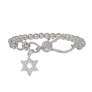 Love, Lisa Bracelets Larisa Crystal Star of David Stretch Bracelet - Silver