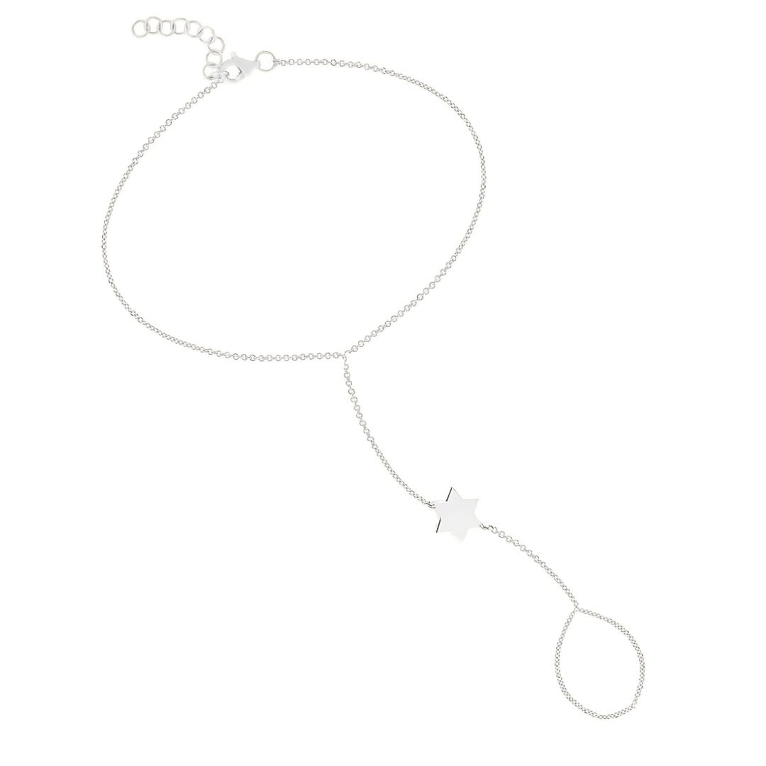 Miriam Merenfeld Jewelry Bracelets Sterling Silver / 6.5" Star of David Ring Bracelet by Miriam Merenfeld - (Gold-Plated or Sterling Silver)