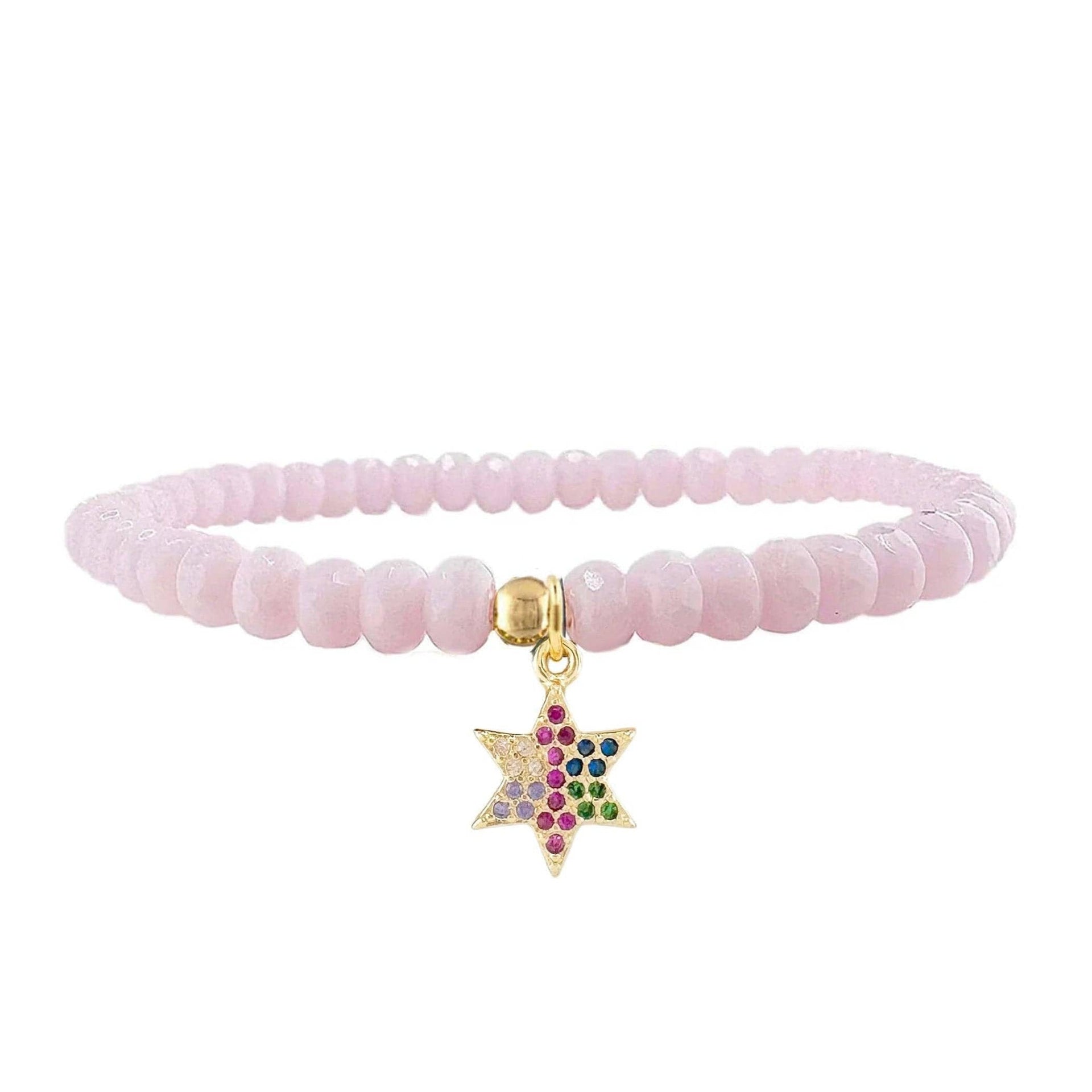 Love, Lisa Bracelets Harper Rainbow Star of David Bracelet - Misty Rose