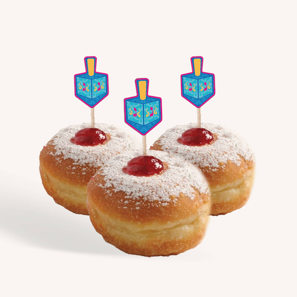 Ner Mitzvah Decorations Dreidel Cake Toppers - 20 Pack