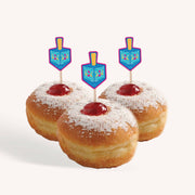 Ner Mitzvah Decorations Dreidel Cake Toppers - 20 Pack