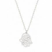 Miriam Merenfeld Jewelry Necklaces Sterling Silver / 15" Mia Good Luck Hamsa Necklace by Miriam Merenfeld - (Gold-Plated or Sterling Silver)