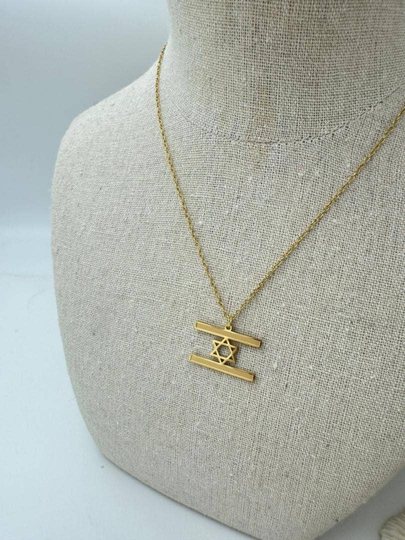 Koch La Ni Jewelry - Gold - Plated Israel Flag Necklace - ModernTribe