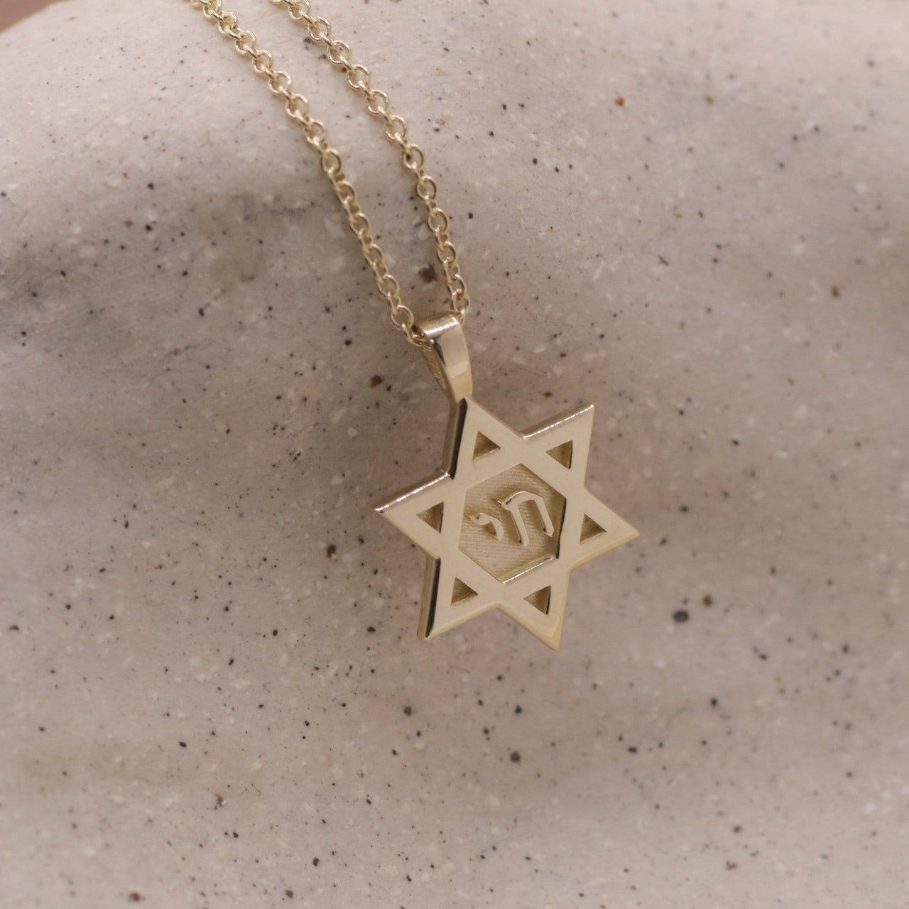 HOTCROWN - Chai Star of David Necklace - 14k Yellow, Rose or White Gold - ModernTribe