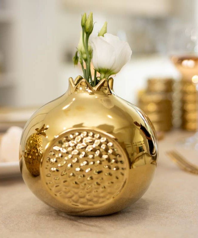 Aulica - Golden Ceramic Pomegranate Vase - ModernTribe