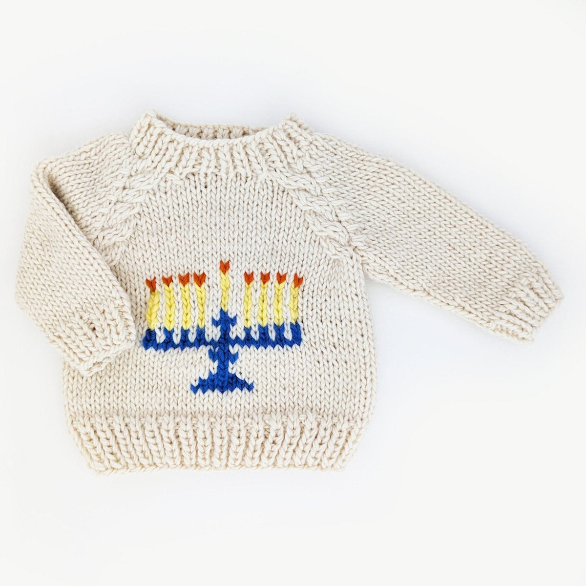 Huggalugs Sweaters Menorah Hand Knit Crew Neck Sweater for Baby & Toddler by Huggalugs - (Sizes 0-6M - 2-3T)