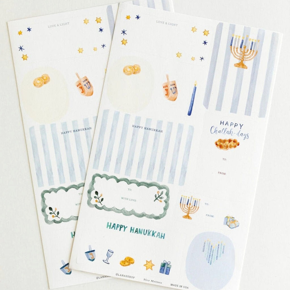 Lana's Shop Gift Wrap Hand-Illustrated Hanukkah Gift Labels