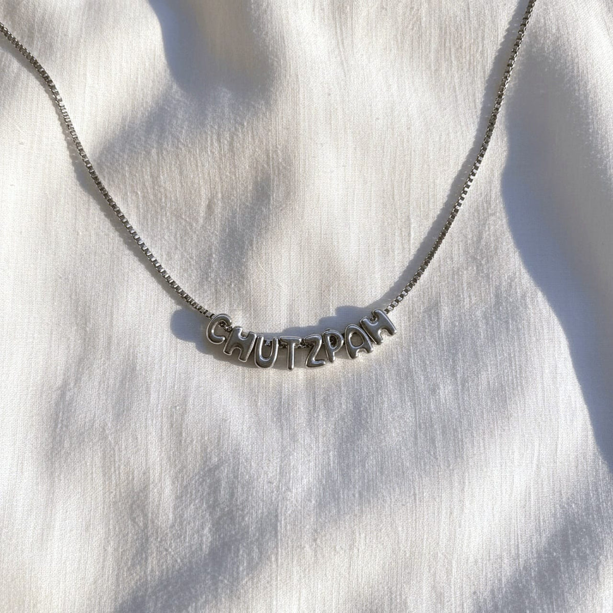 Mamaleh Jewelry Necklaces Chutzpah Bubble Letter Necklace - Gold