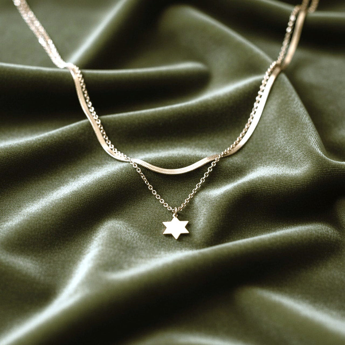 Mamaleh Jewelry Necklaces Star of David Layered Necklace - Gold