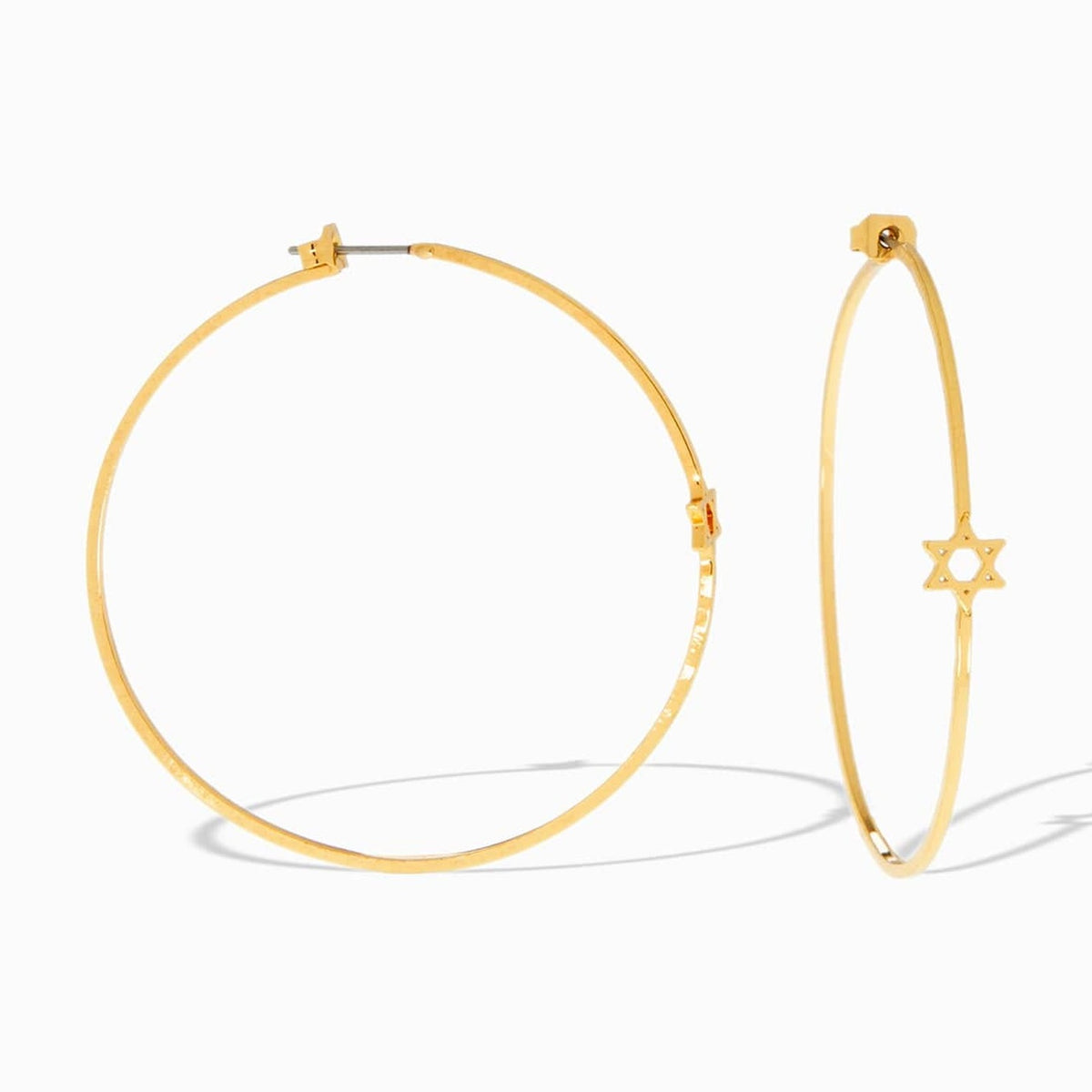 Marlyn Schiff Earrings Jill Star of David Thin Post Hoop Earrings by Marlyn Schiff