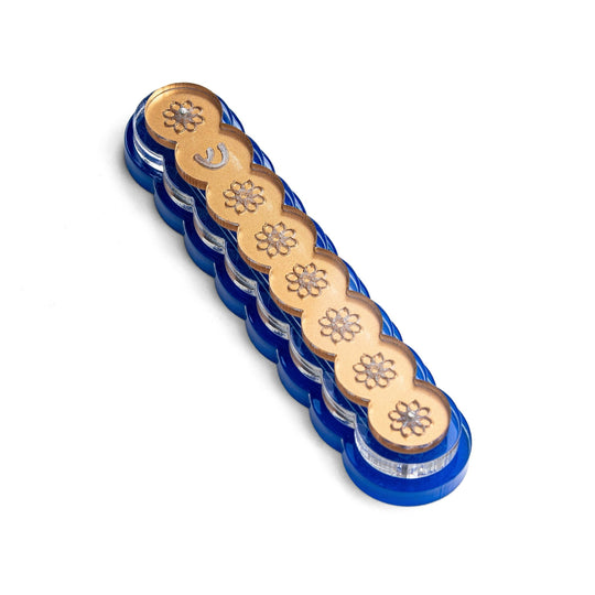 Floral Seven Seals Mezuzah Gold by Israel Museum