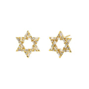 By Adina Eden Earrings Baguette Star of David Stud Earrings - Gold