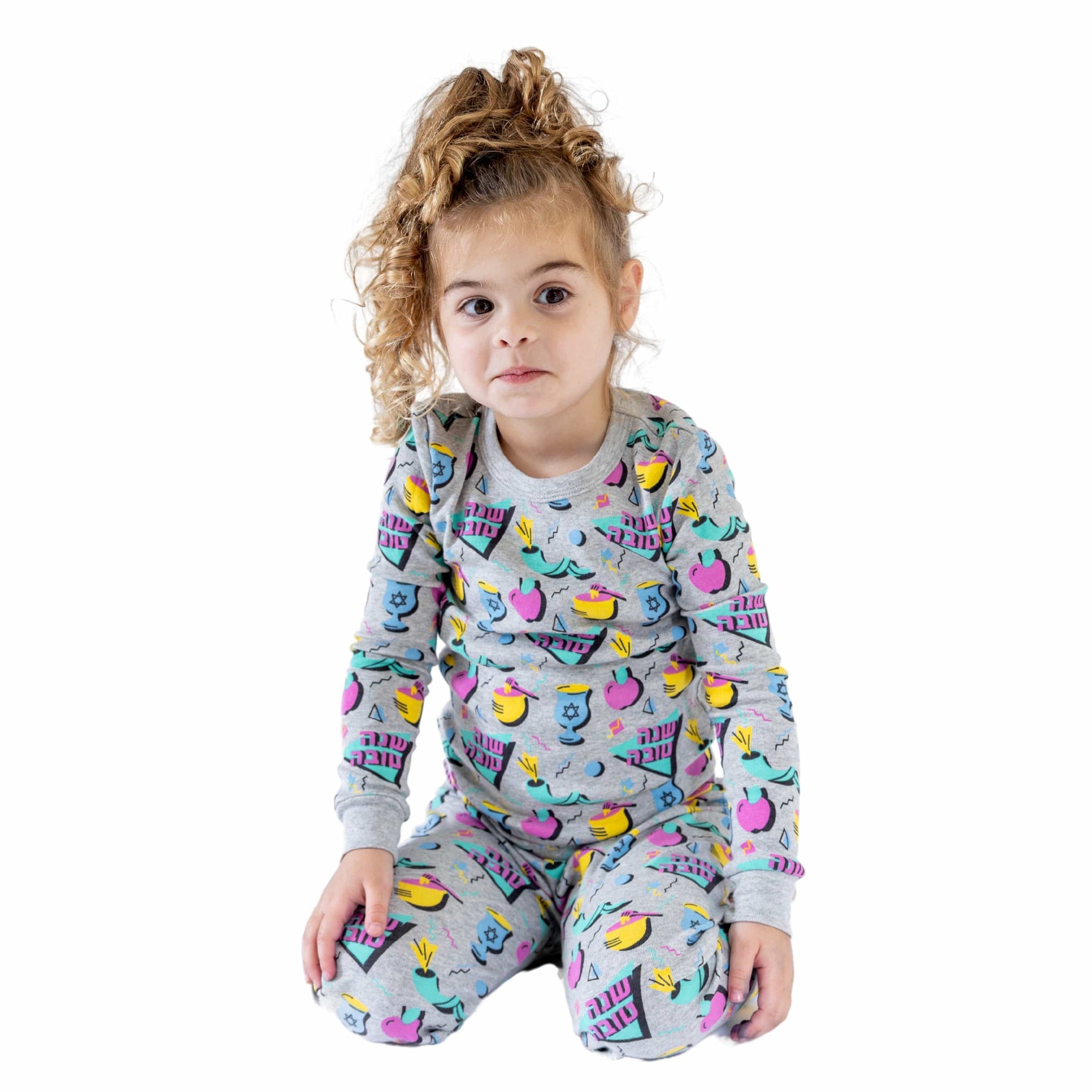 Midrash Manicures Pajamas Kids '80s Retro Rosh Hashanah Pajamas - (Unisex Sizes 2T - 12)