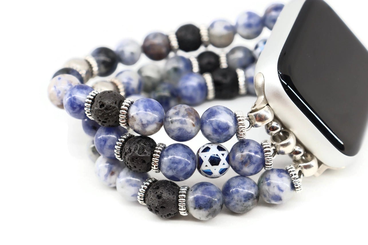 My Tribe by Sea Ranch Jewelry - Star of David Blue - Spot Jasper Apple Watch Bracelet - ModernTribe