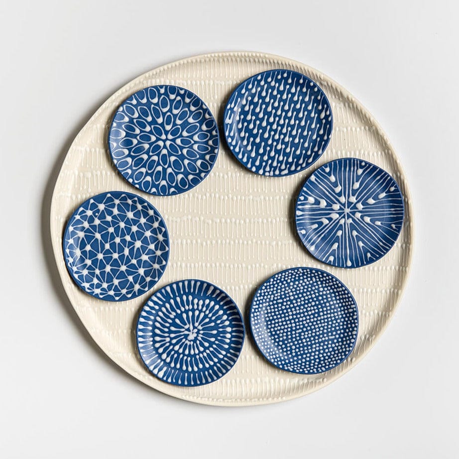 Maiyan Ben Yona - White and Blue Pattern Seder Plate by Maiyan Ben Yona - ModernTribe