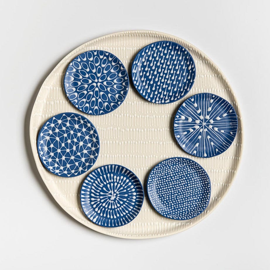 Maiyan Ben Yona Seder Plates White and Blue Pattern Seder Plate by Maiyan Ben Yona