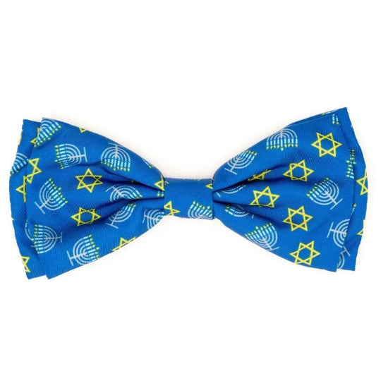 Menorah and Star of David Dog Bow Tie - Small or Large