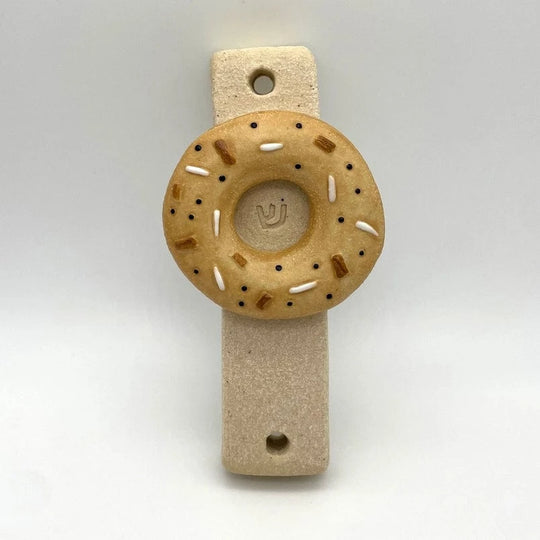 Ceramic Handmade Toasted Bagel Mezuzah