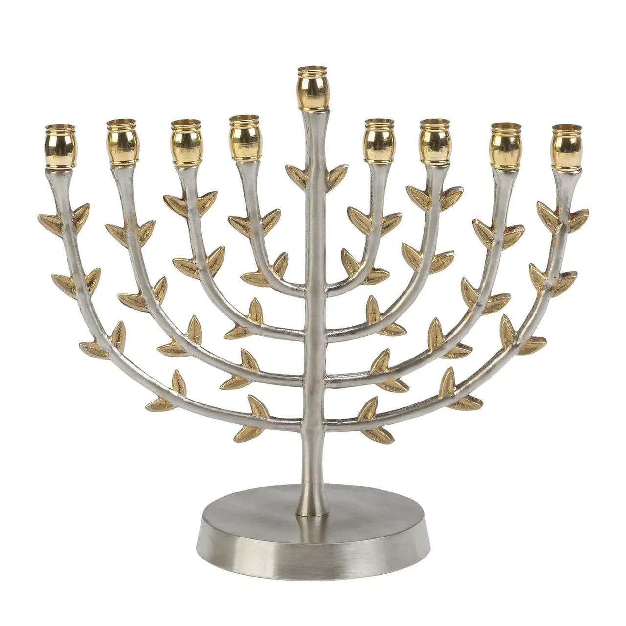 Biedermann & Sons - Silver and Brass Leaf Menorah - ModernTribe