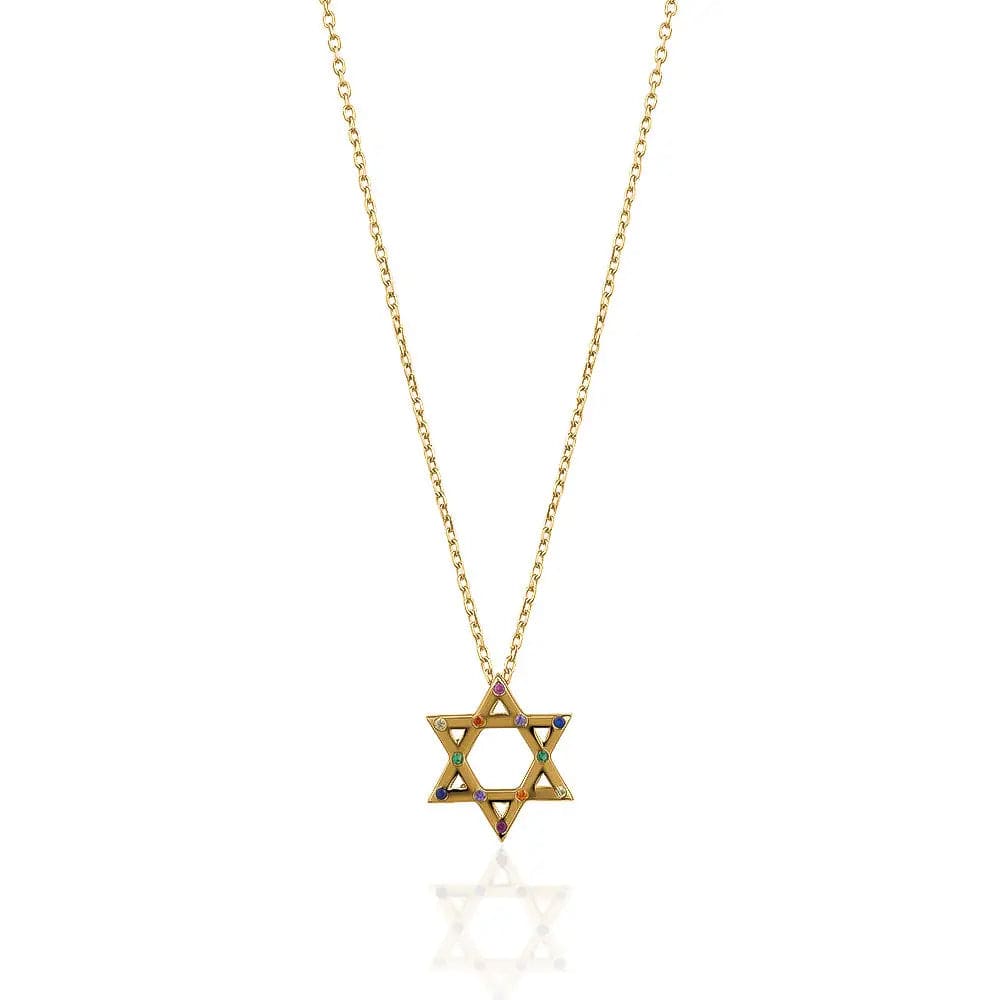 Canada - Rainbow Crystal Star of David Necklace - ModernTribe