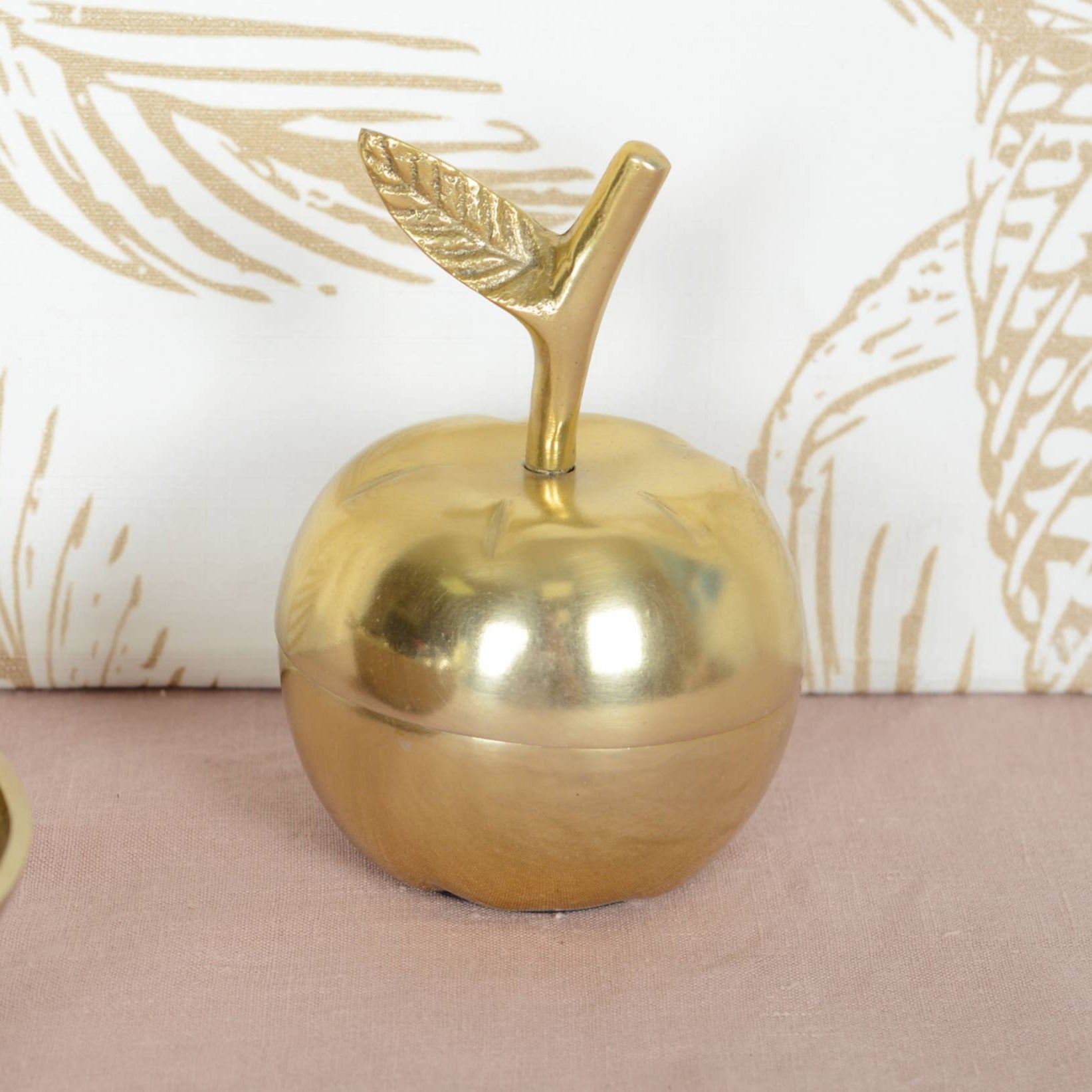 AULICA Decorations Golden Box Apple 7.5x7.5x11cm