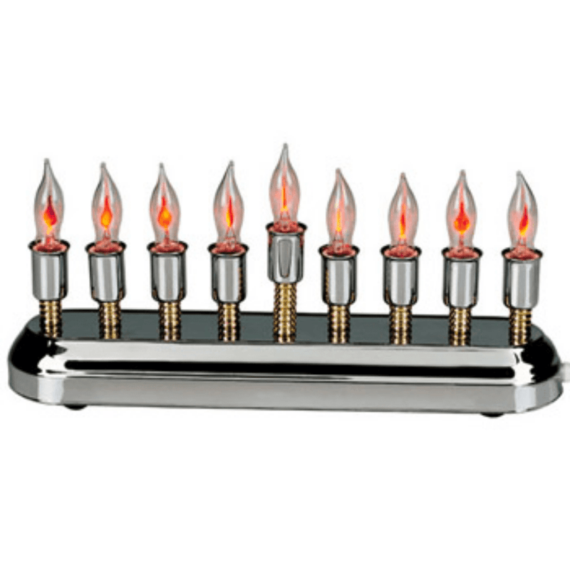 Aviv Judaica - Contemporary Highly Polished Chrome Plated Electric Menorah - ModernTribe
