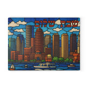 The Rabbi's Wife - Boston Skyline Stained Glass Style Challah Board - ModernTribe
