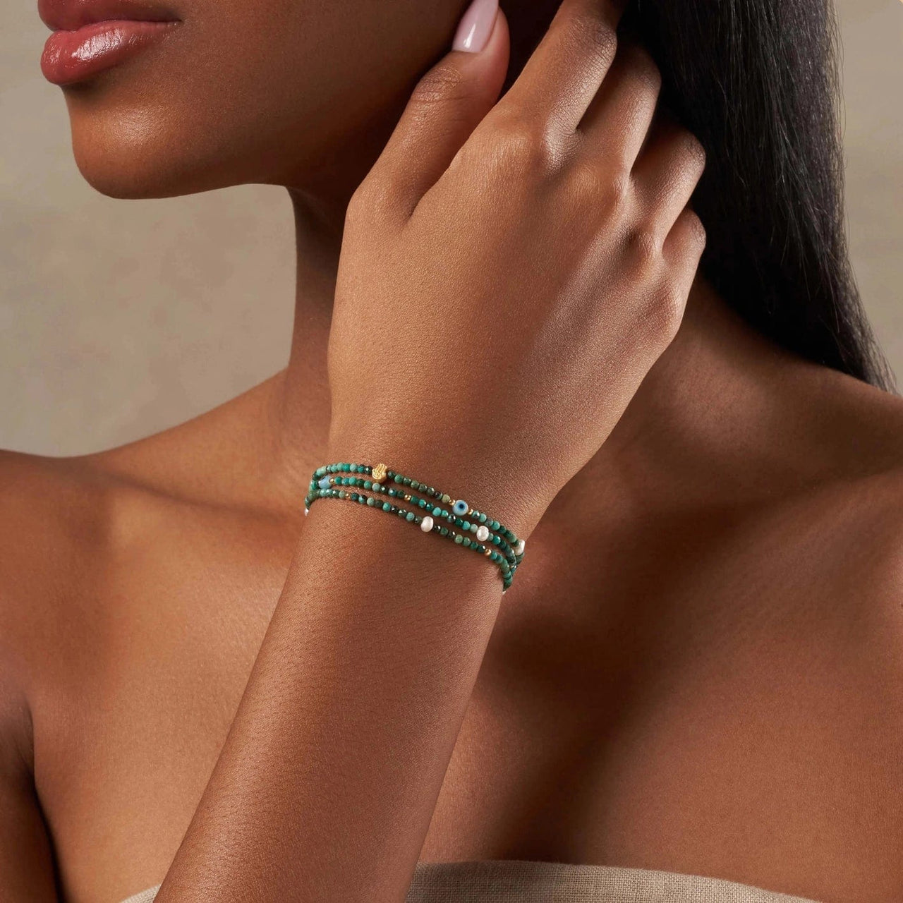 Karma and Luck - Enlightened Spirit Turquoise Hamsa Wrap Bracelet - ModernTribe