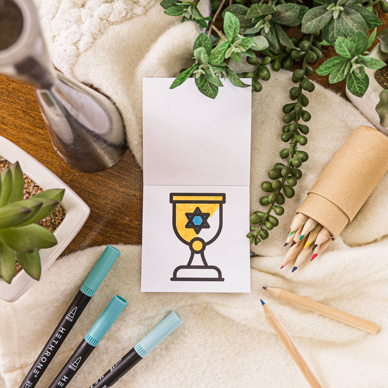 A Brighter Year - Happy Hanukkah Mini Coloring Book - ModernTribe