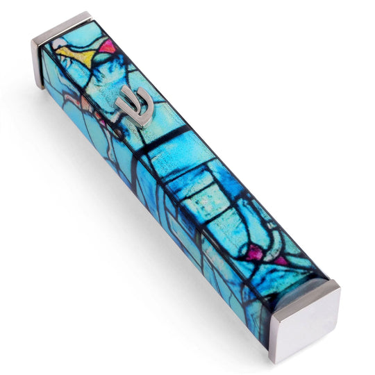 Silver and Turquoise Marc Chagall Mezuzah Case