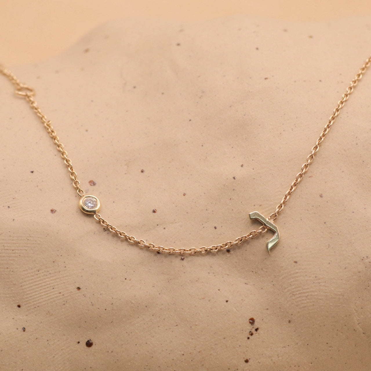 HOTCROWN - Personalized Diamond Hebrew Initial Bracelet - 14k Yellow, Rose or White Gold - ModernTribe