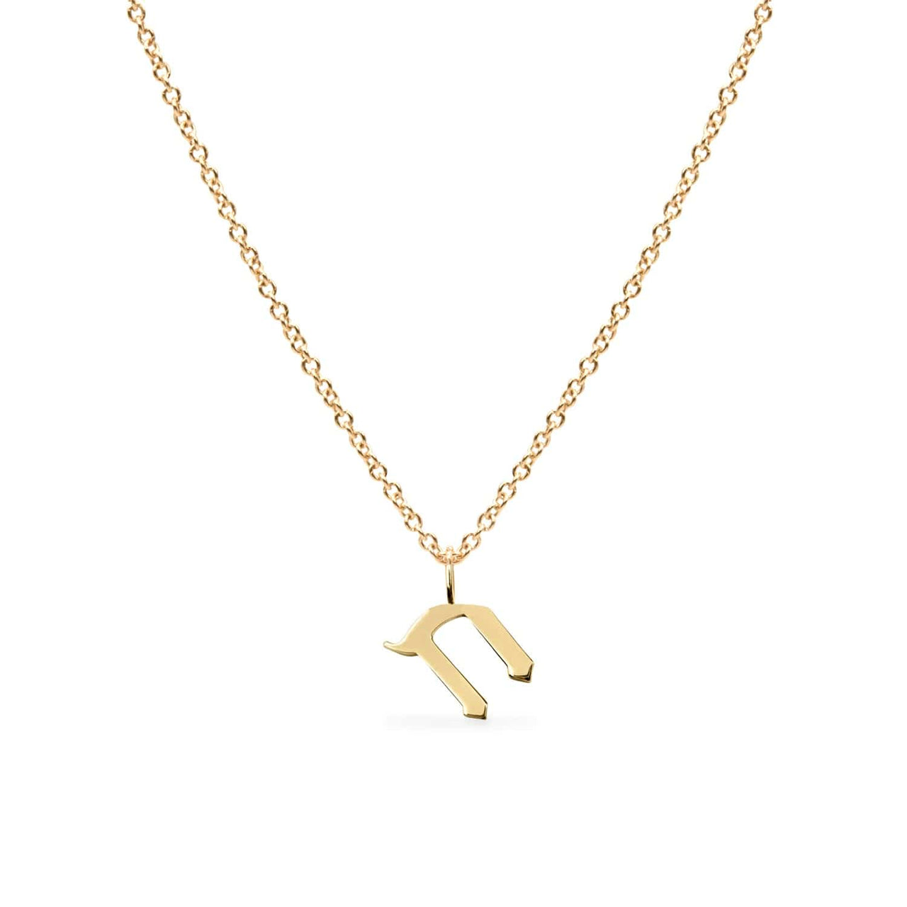 HOTCROWN - Personalized Hebrew Initial Necklace - 14k Yellow, Rose or White Gold - ModernTribe
