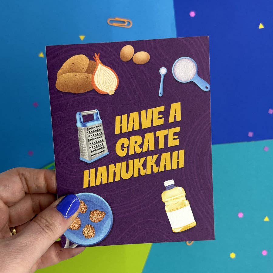 Palindrome Art - "Have a Grate Hanukkah" Latke Cards - Box of 6 - ModernTribe