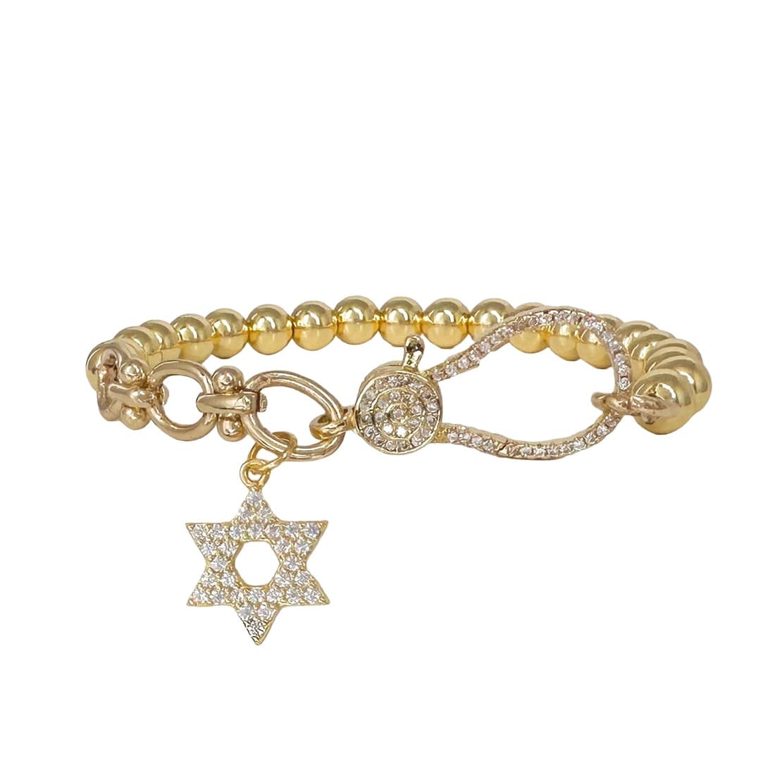 Love, Lisa Bracelets Larisa Crystal Star of David Stretch Bracelet - Gold