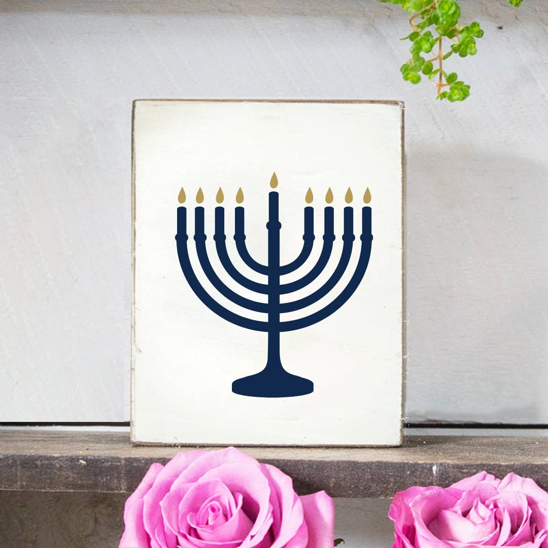 Rustic Marlin - Menorah Decorative Wooden Block - ModernTribe