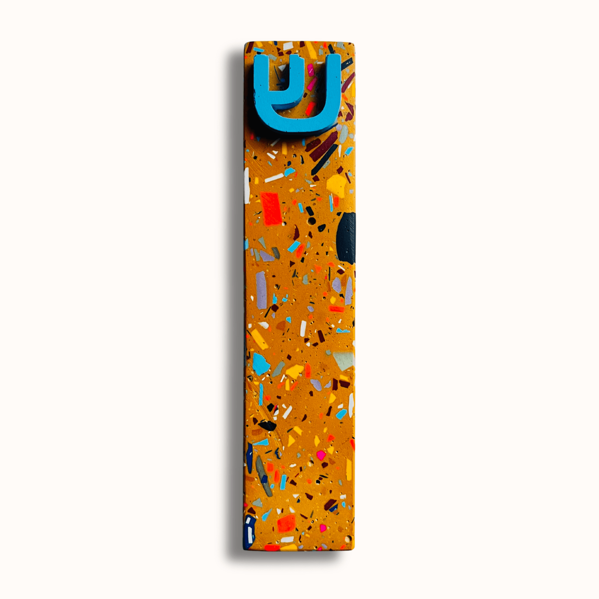 The Materials Design Co. Mezuzahs Sunshine Yellow Rainbow Terrazzo Mezuzah