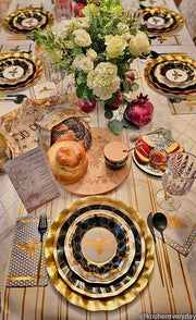 Sophistiplate Dining Plates Honeybee Wavy Paper Appetizer and Dessert Bowls - Set of 8