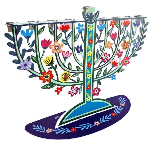 Dorit Judaica Menorahs Blossom Menorah - Oil or Wax Candles