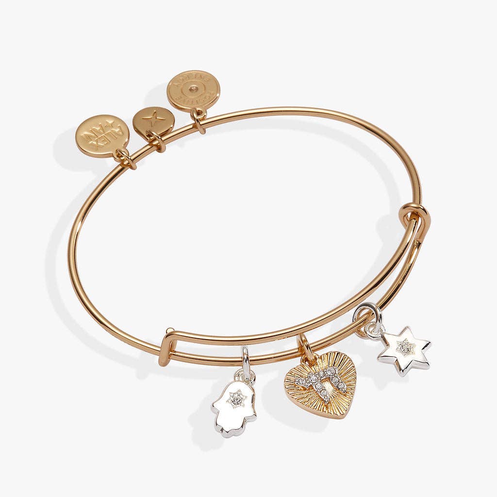 Alex and Ani - Heart and Star of David Two - Tone Bracelet by Alex and Ani - ModernTribe