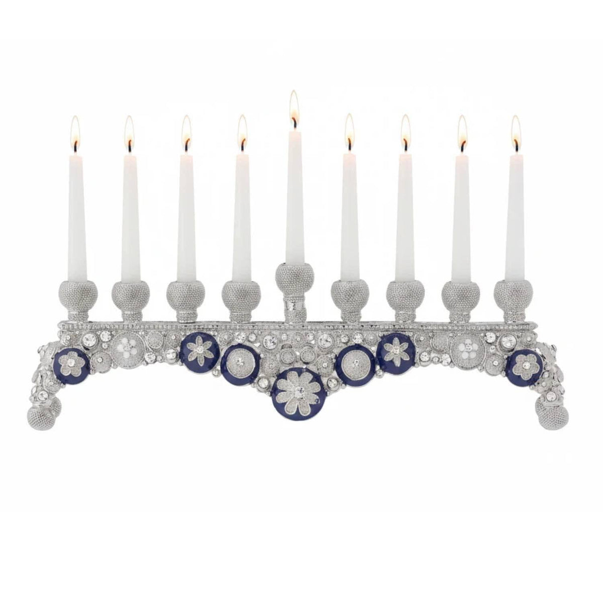 Olivia Riegel - Blue and White Charisma Menorah by Olivia Riegel - ModernTribe