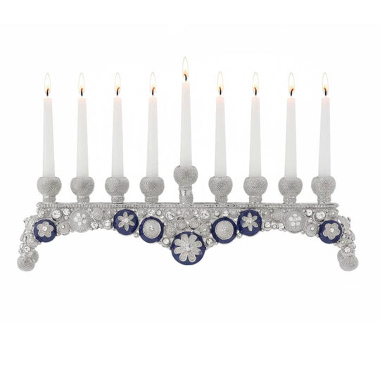 Blue and White Charisma Menorah by Olivia Riegel