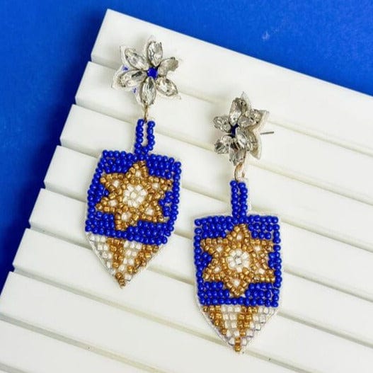 Prep Obsessed - Dreidel Beaded Dangle Earrings - ModernTribe