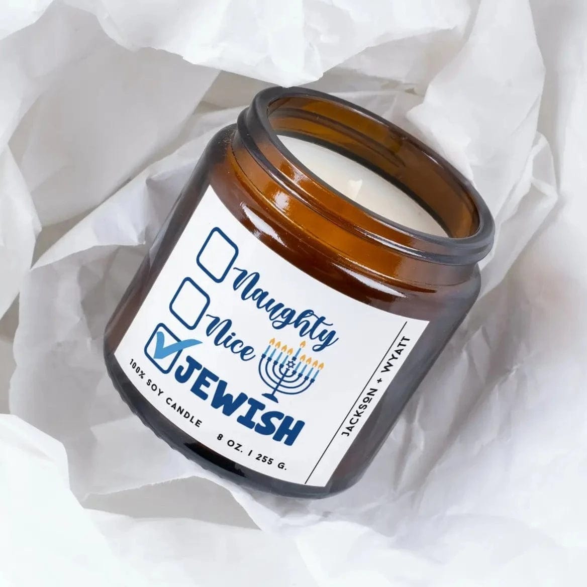 Jackson + Wyatt - Naughty, Nice, Jewish Hanukkah Candle - ModernTribe