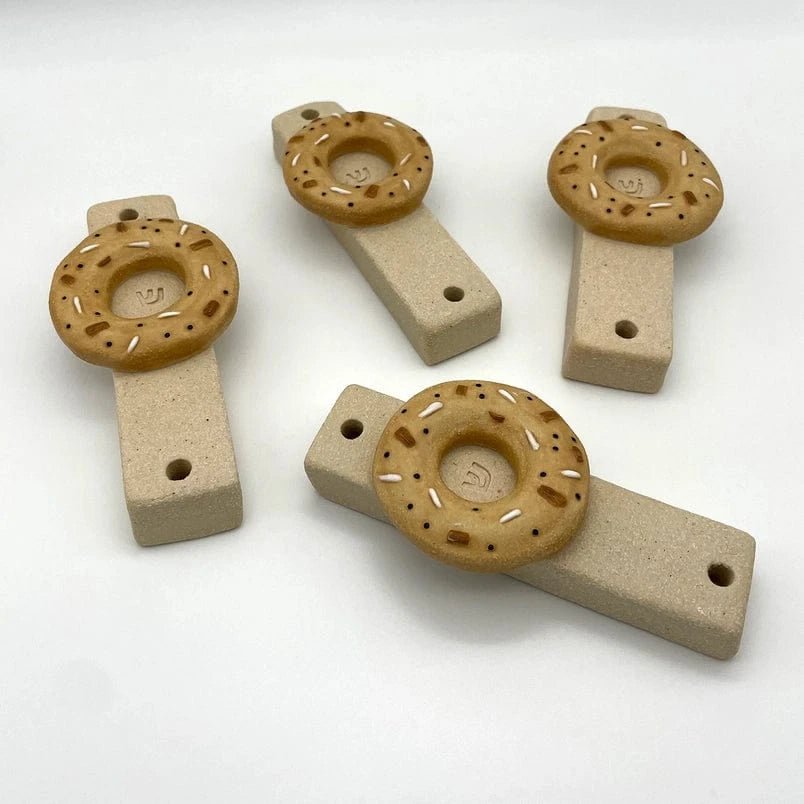 Shana Ostrowiecki - Ceramic Handmade Toasted Bagel Mezuzah - ModernTribe