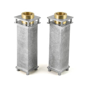 Joy Stember Candlesticks With engraving / Sanded Commemorative Candle Holders with Brass Tray