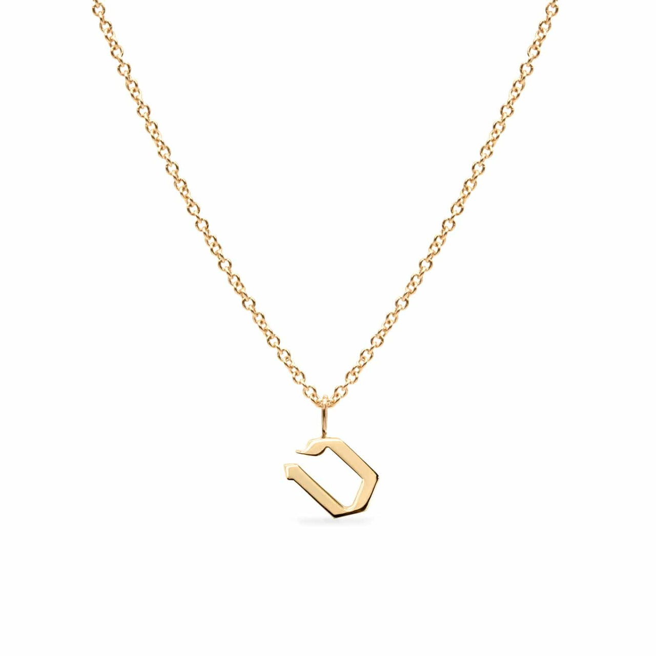 HOTCROWN - Personalized Hebrew Initial Necklace - 14k Yellow, Rose or White Gold - ModernTribe