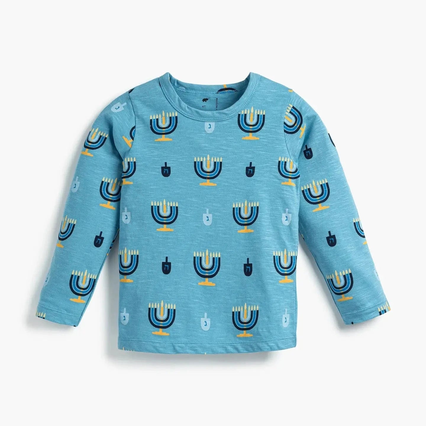 Monica + Andy - Kids Menorah Long Sleeve Crewneck Tee by Monica + Andy - (Sizes 18M - 8) - ModernTribe