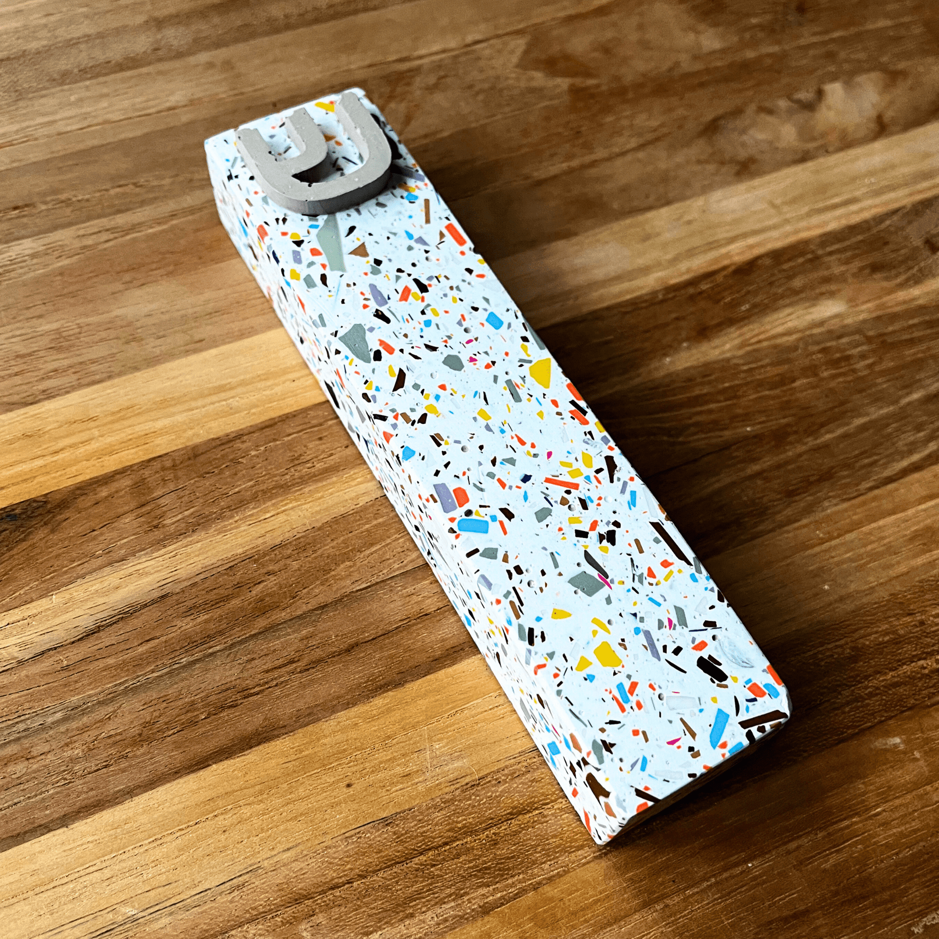 The Materials Design Co. Mezuzahs Confetti Cloud White Rainbow Terrazzo Mezuzah