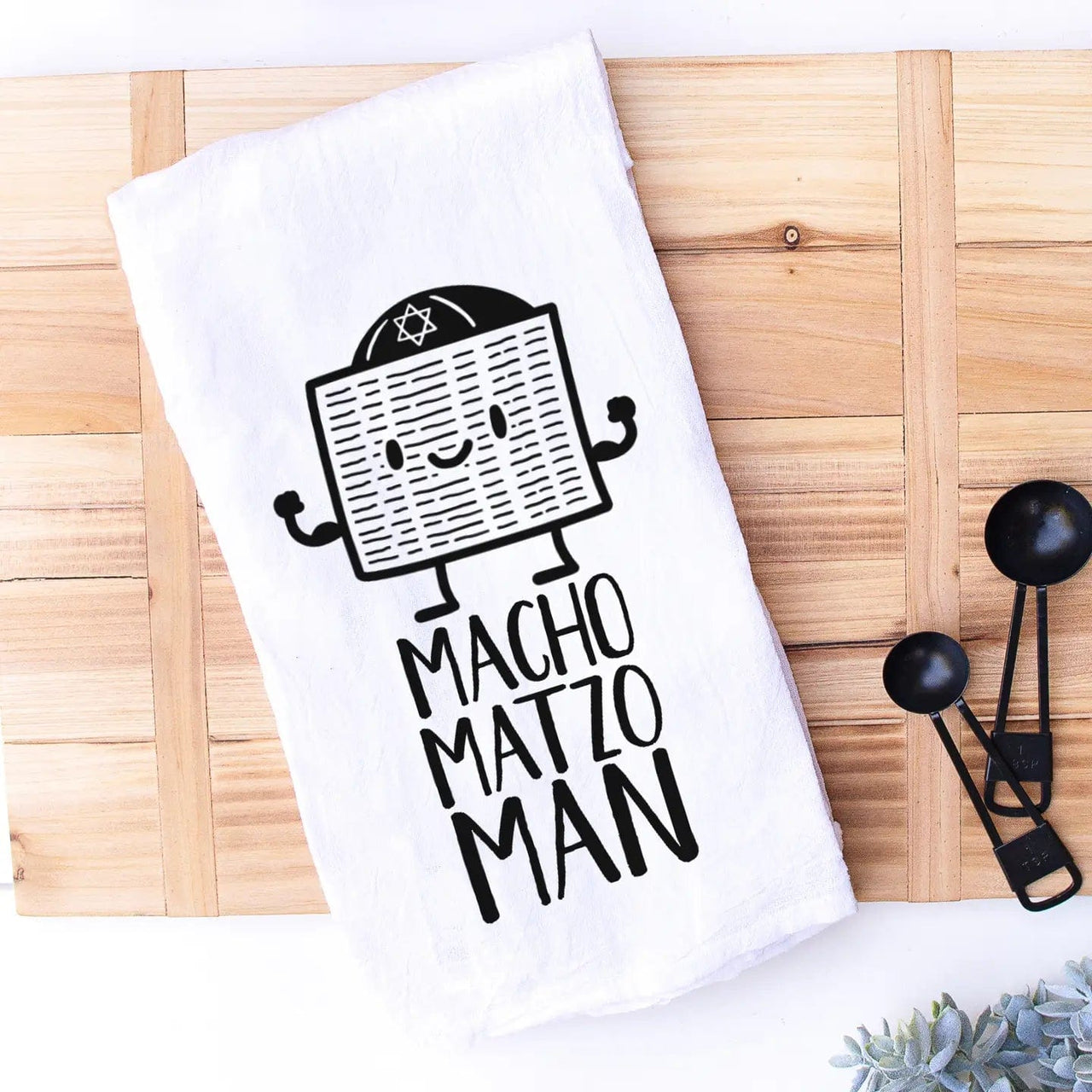 Kitchen Conversation Tea Towels Macho Matzo Man Tea Towel